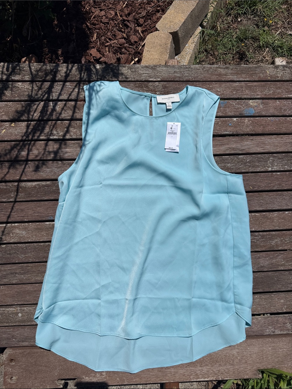 Banana Republic Light Blue Sleeveless Blouse